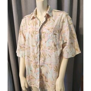 Vtg Grandmacore Counterparts Geometric Pastel Button Down Blouse Hong Kong Sz 10